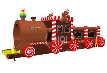 Candy train themes inflatable obstacle