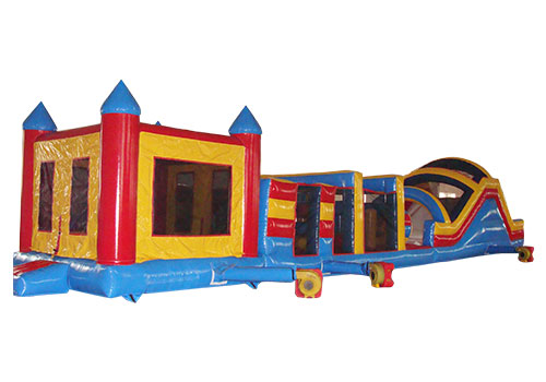 60ft obstacle course with bouncy castle