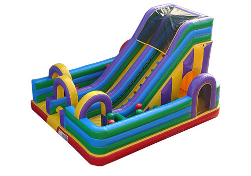 Bouncy obstacle slide playground combo