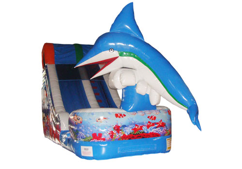 Dolphin jumping inflatable water slide